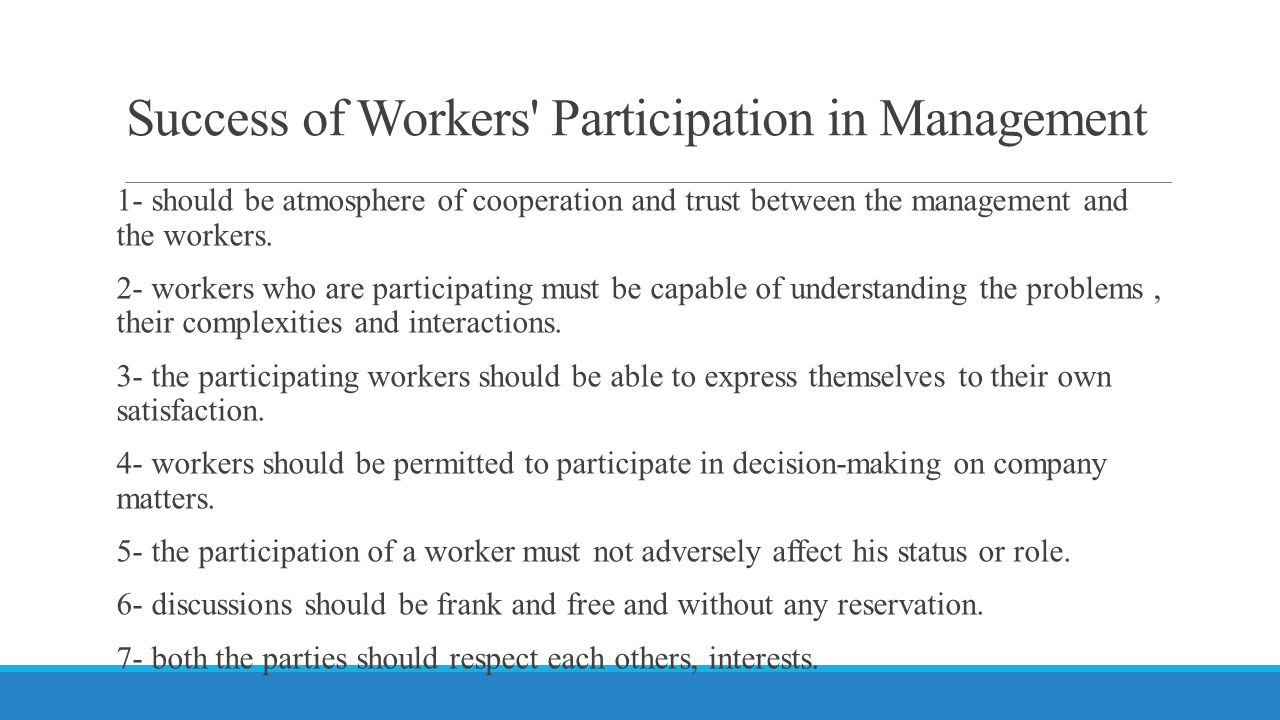 Workers participation management